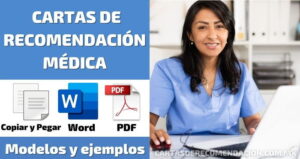 Cartas de recomendación médica, copiar y editar, descargar en word, descargar en PDF. Modelos y Ejemplos. Doctora latina sonriendo frente a laptop.