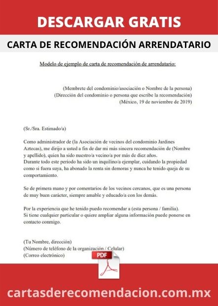 DESCARGAR CARTA DE RECOMENDACION ARRENDATARIO PDF 1